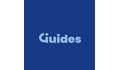 Guides written in mid blue on dark blue background