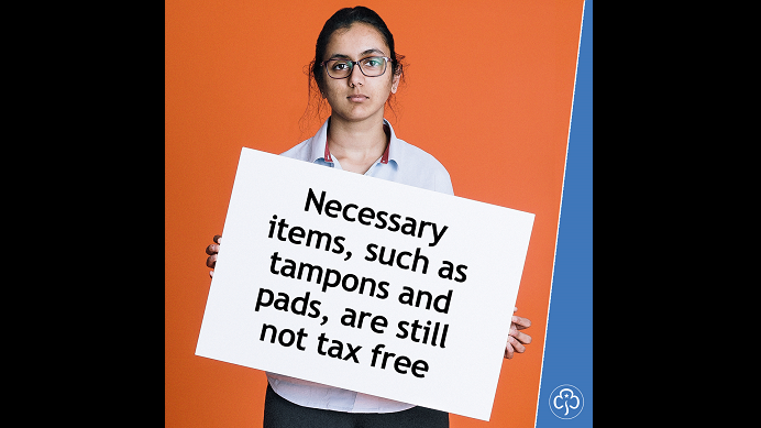 Necessary items, such as tampons and pads, are still not tax free