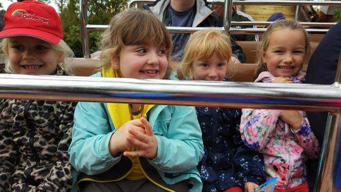 Girls on a rollercoaster