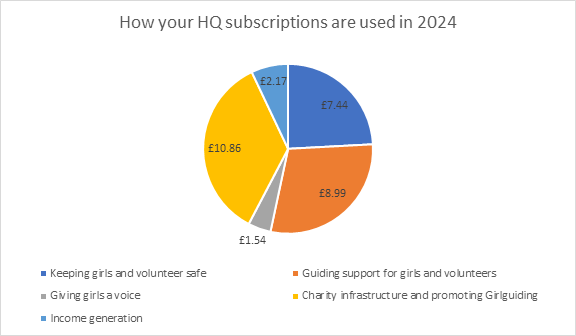 pie chart showing how subs are used in 2024