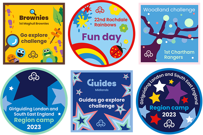 Examples of bespoke badges following our guidance