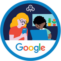 Blue trim Google fun badge