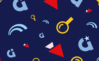 Girlguiding navy blue graphic with guiding icons overlaid